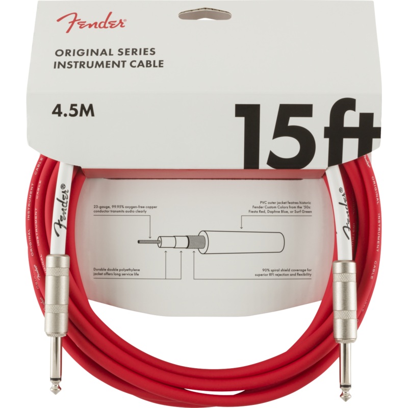 Fender Original 15ft. Instrument Cable Fiesta Red - 990515010