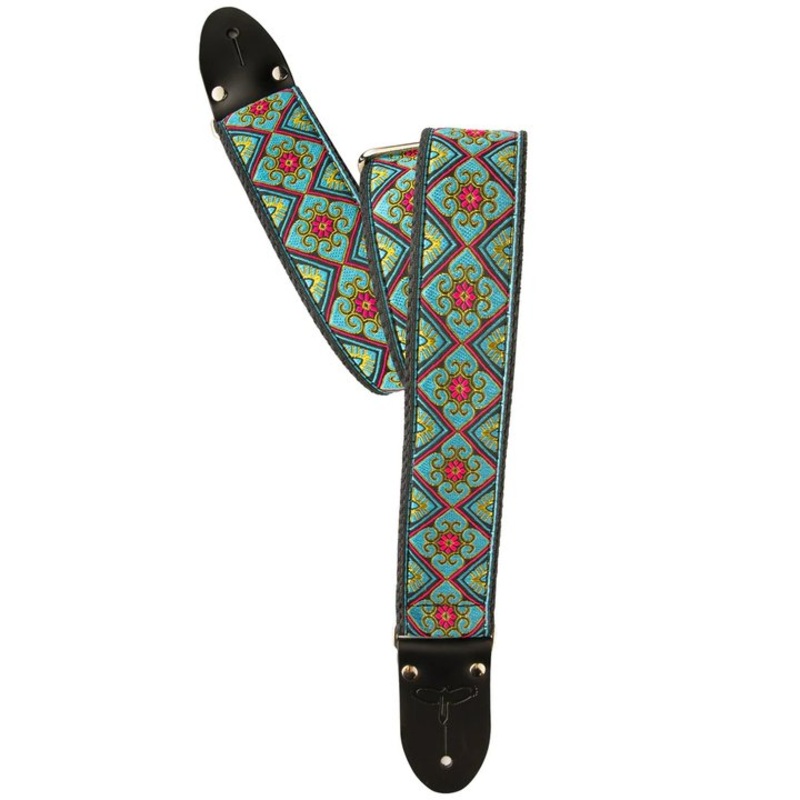 PRS 2" Deluxe Retro Jacquard Strap Teal/Pink