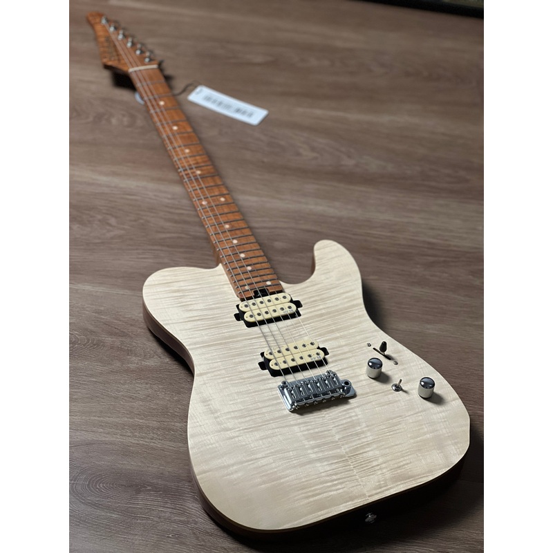 Soloking MT-1 FM Deluxe 24 HH FMN with Roasted Flame Maple Neck in Natural Satin