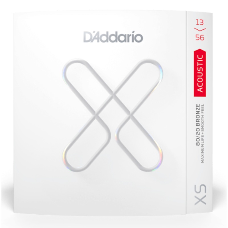 D'Addario XSABR1356 XS 80/20 Bronze Coated Acoustic Guitar Strings- Medium 13-56