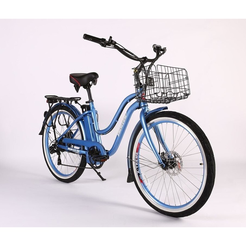 2026 X-Treme Malibu ELITE MAX 36V Beach Cruiser Lithium Electric Bike Baby Blue