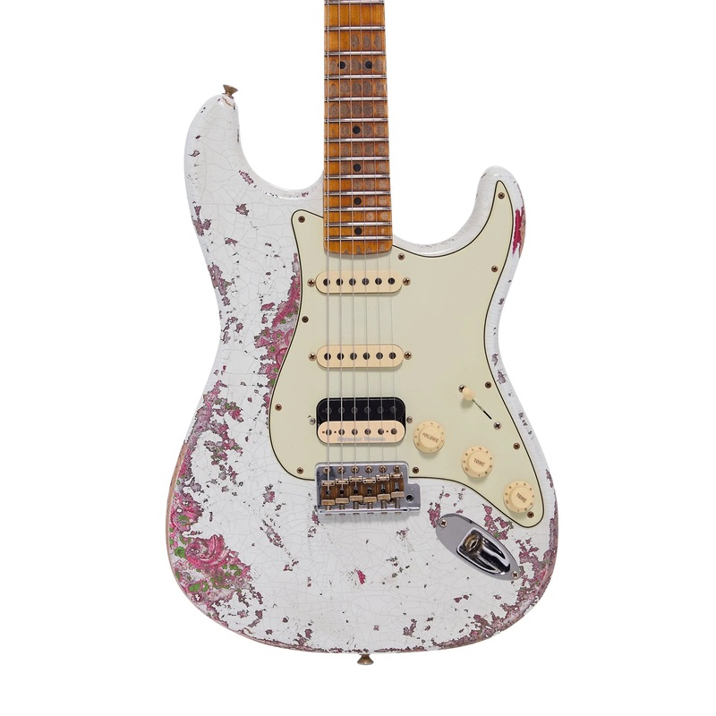 Fender Limited Edition 60s Stratocaster Super Heavy Relic Olympic White over Pink Paisley