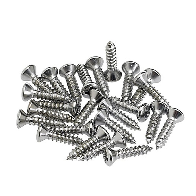 Fender Pickguard/Control Plate Mounting Screws, Chrome, 24 Count