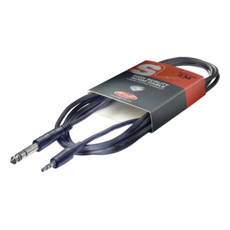 Stagg SAC3MPSBPS 3m Stereo Jack to Mini Jack Audio Cable (Black)