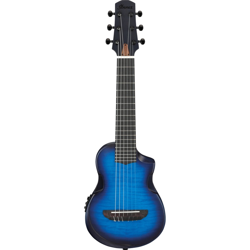 Ibanez AUP10FMNE Ukulele w/ Bag - Transparent Blue Sunburst Open Pore