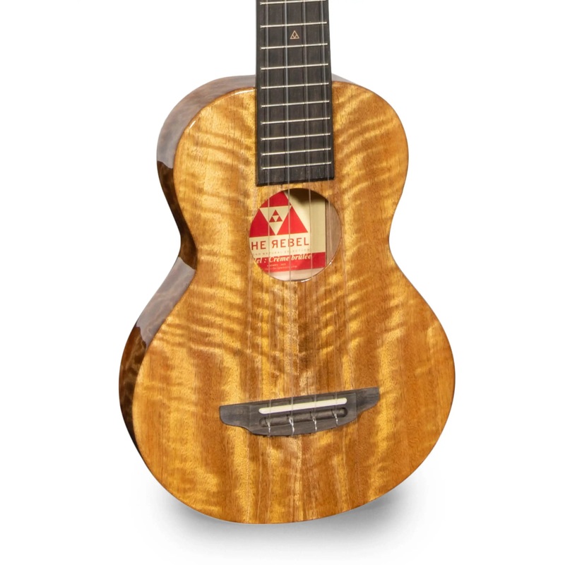 Rebel Double Creme Longneck Super Concert Slimline Ukulele Solid Mango Deebo