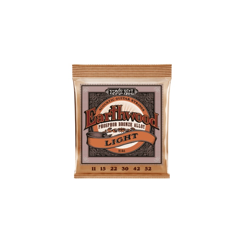 Ernie Ball Light Earthwood Phosphor Bronze Acoustic Guitar Strings 11-52 Gauge