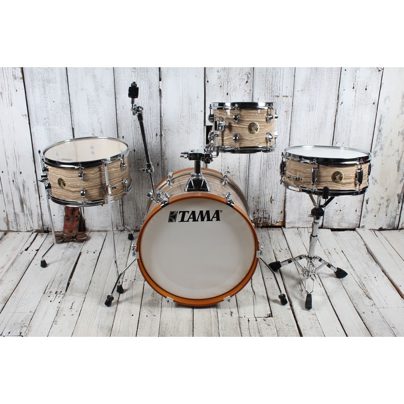 Tama Club-JAM LJK48S 4 Piece Shell Pack Drum Kit w Snare Drum Cream Marble Wrap