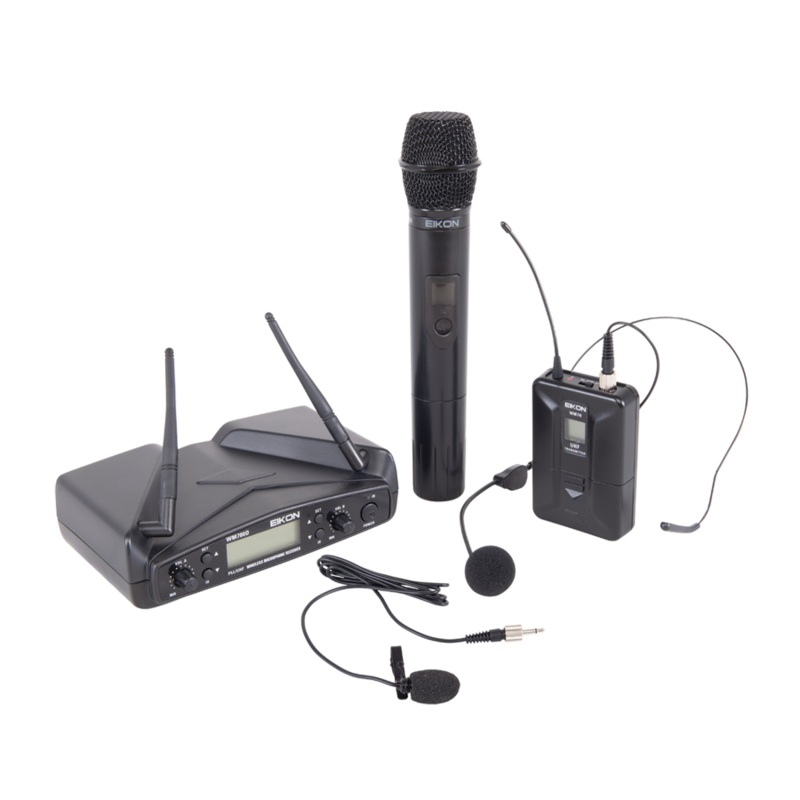 Eikon WM700DKITA Handheld + Belt-Pack with Headset & Lapel Dual Wireless System 516-562Mhz