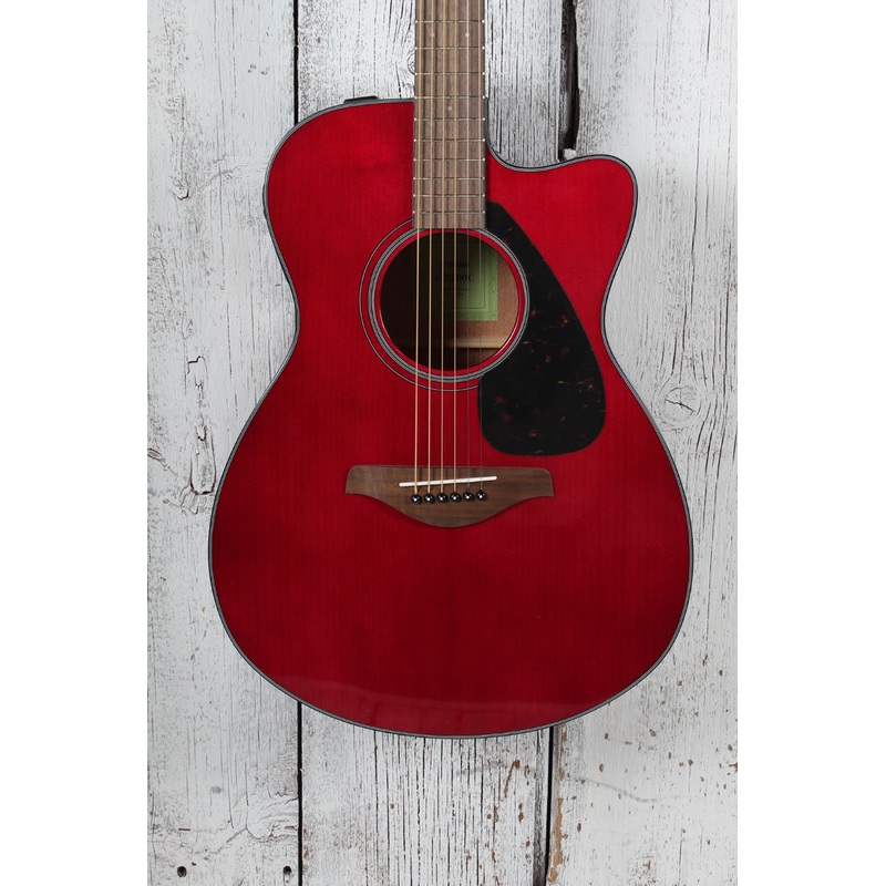 Yamaha FSX800C Concert Cutaway Acoustic Electric Guitar Solid Spruce Ruby Red
