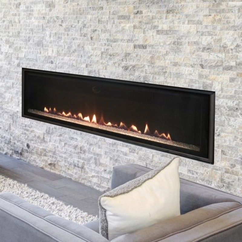 Empire LOFT 46" DVL46BP Linear Direct Vent Gas Fireplace, Clear Crushed Glass