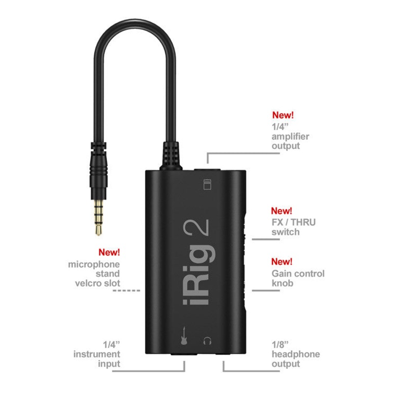 IK Multimedia iRig 2 iOS Guitar Interface for Mac / iPhone