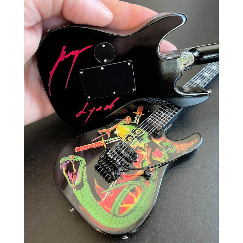 REAL - AUTOGRAPHED - George Lynch Skulls & Snakes Mini Guitar Replica - LIMITED