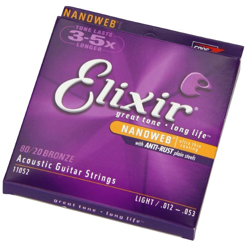 ELIXIR Nanoweb 80/20 Bronze Acoustic String Set - 12-53 - Light