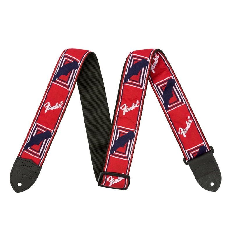 Fender 2" Monogram Guitar or Bass Strap, Red, White and Blue
