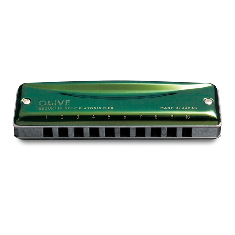 Suzuki Olive C-20 10-hole diatonic harmonica - High-G (C-20HG)