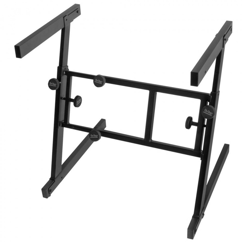 On-Stage Pro Heavy-Duty Folding-Z Keyboard Stand - Versatile, Compact, and Adjustable for Keyboards and DJ Gear