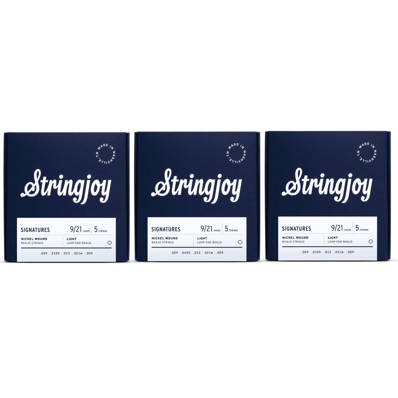 Stringjoy NW0921 Signatures Banjo String Set Nickel Wound 9-21 (3-Pack)