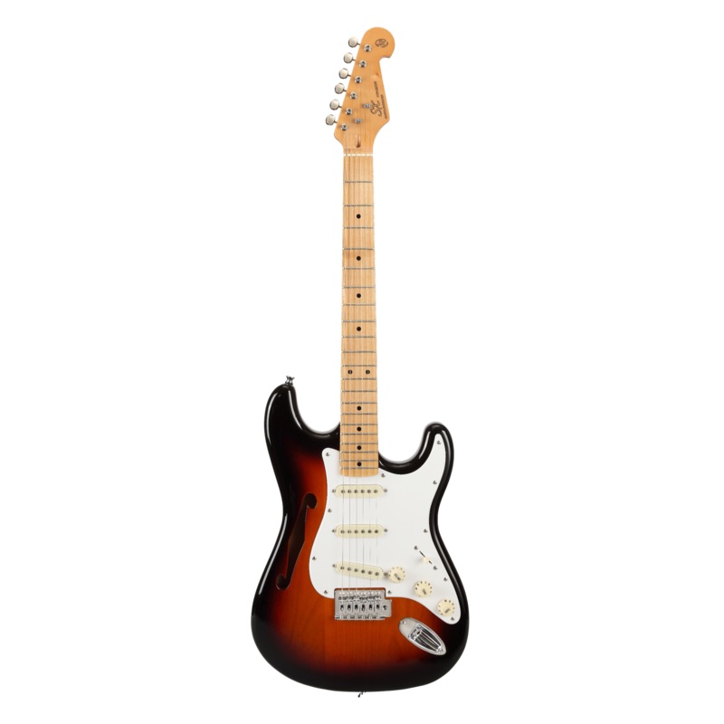 SX ALD2H3TS Semi-Hollow Alder "ST" Electric Guitar - 3-Tone Sunburst