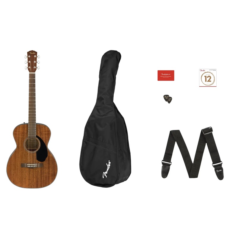 Fender CC-60S All Mahogany Acoustic Concert Guitar Pack