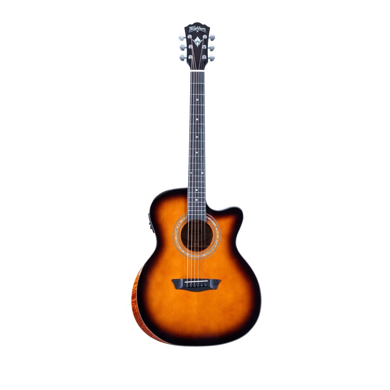 Washburn WCG10CE Comfort Series Grand Auditorium Cutaway Electric Acoustic Guitar Desert Sunset