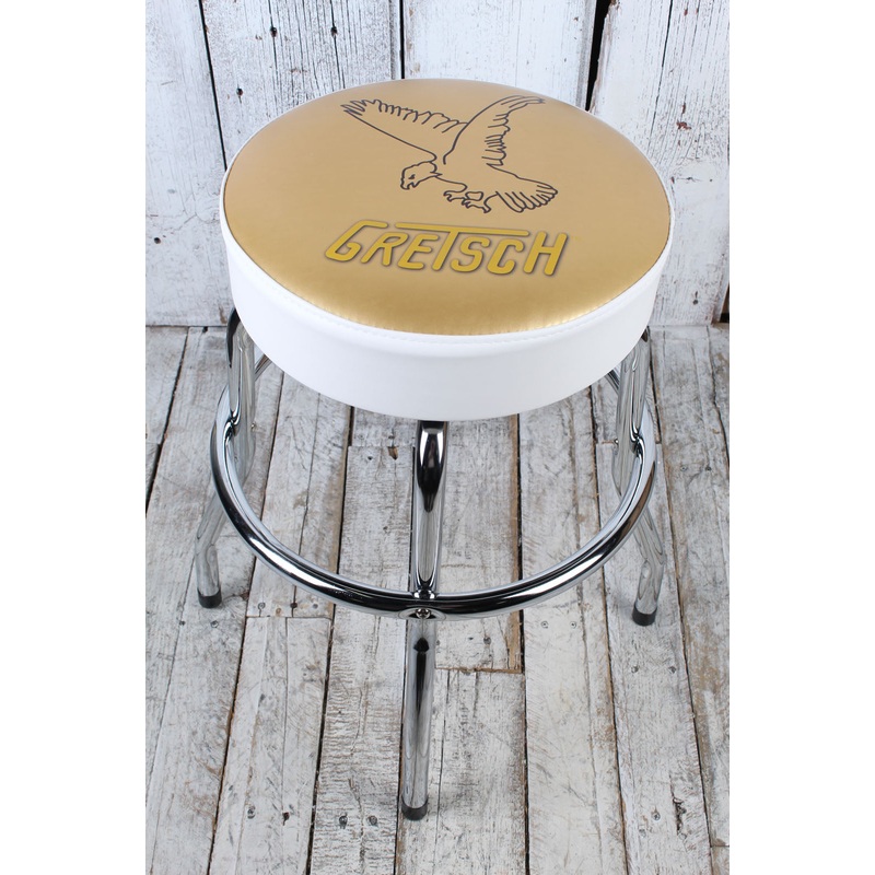 Gretsch Guitars White Falcon Barstool 24 Inch Tall 360 Degree Swivel Bar Stool