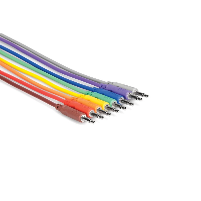 HOSA 8pc Unbalanced Patch Cables 3.5 mm TS - 1.5ft (CMM845)