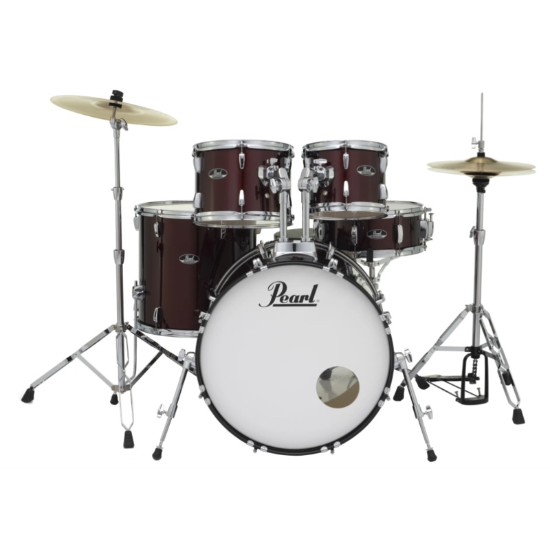 Pearl RS525SC/C Roadshow Drum Set 5 Piece Drum Kit with Cymbals Wine Red