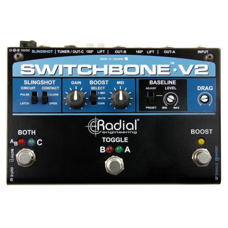 Radial Switchbone V2 3-Amp Guitar Selector & Boost Pedal with Transformer Isolation (R800-7081-00)