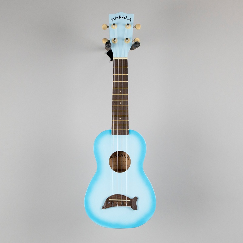 Kala Makala Soprano Dolphin Ukulele, Light Blue Burst