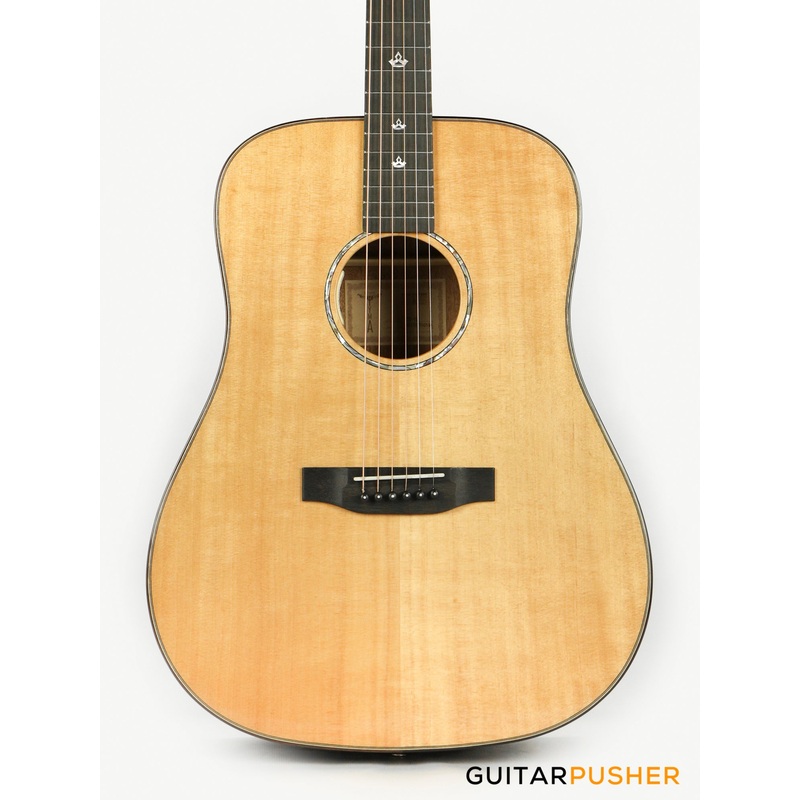 Tyma TD-10E Solid Sitka Spruce Top African Peach Core Dreadnought Acoustic-Electric Guitar with T-200 preamp