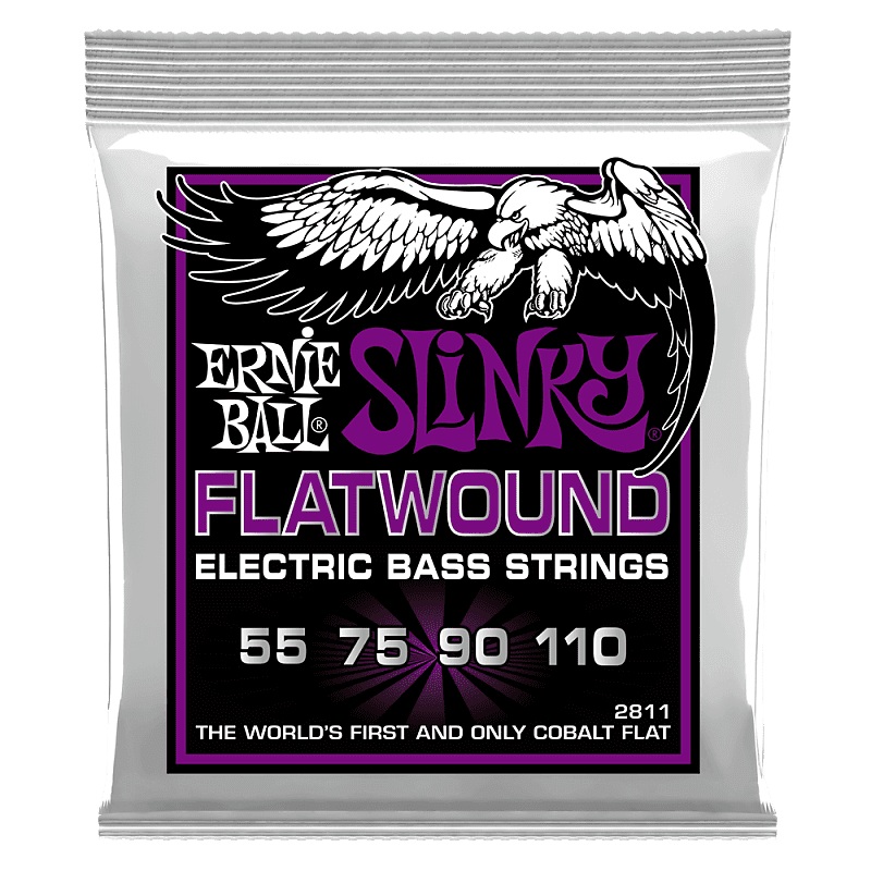 Ernie Ball 2811 Power Slinky Flatwound Electric Bass Strings 55-110