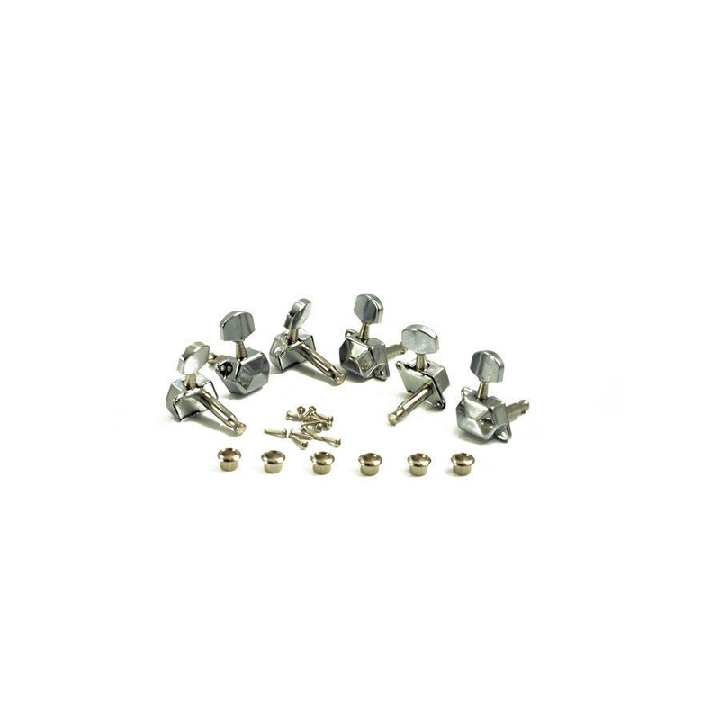 WD STEEL WD1263C STRING ELECTRIC GUITAR TUNERS 3+3 INDIVIDUAL CHROME