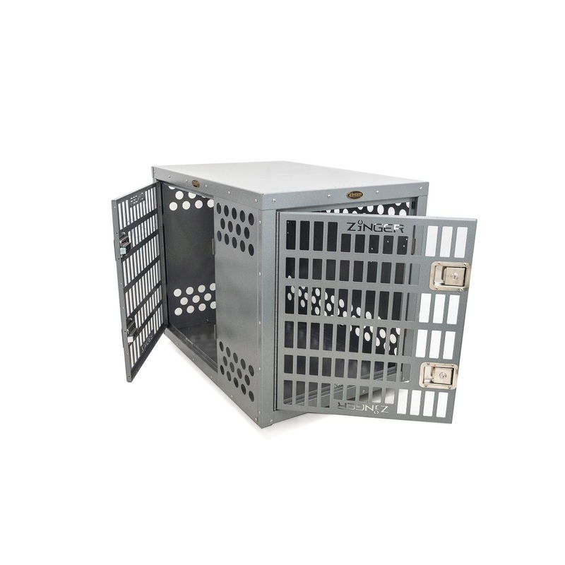 Zinger Winger Deluxe 5000 Front/Side Entry Dog Crate, DX5000-2-FS Grey