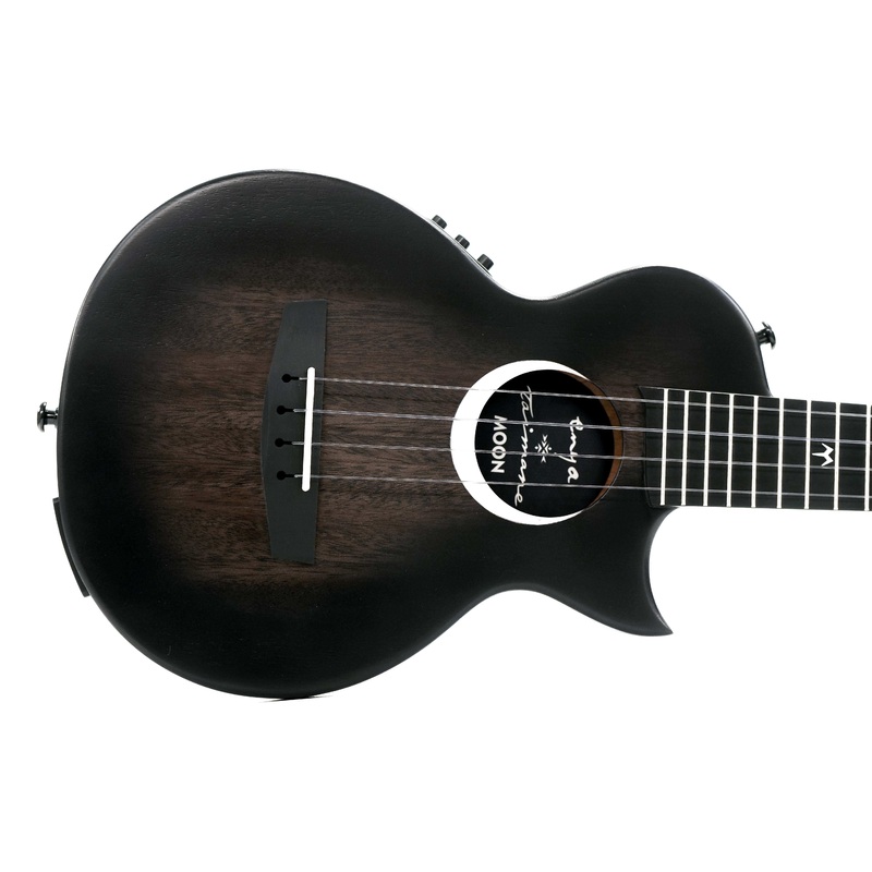 Enya EUT-MOON-BK-EQ Taimane Signature Acousticplus Tenor Ukulele - Black