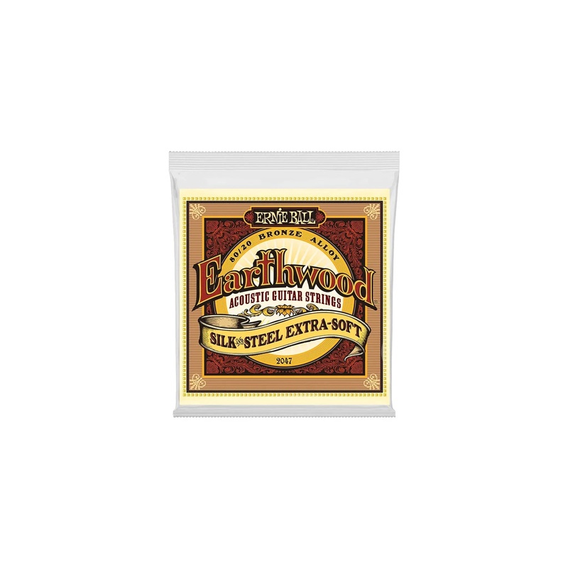 Ernie Ball Earthwood Extra Soft 10-50 Gauge Silk & Steel 80/20 Bronze Acoustic Guitar Strings