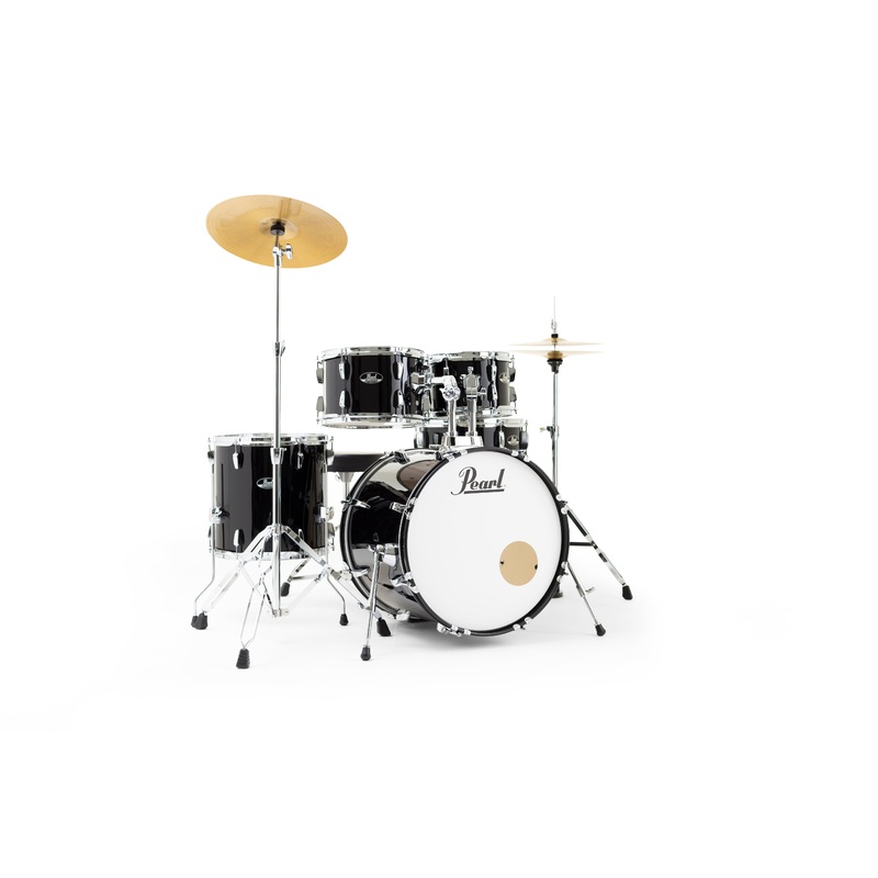 Pearl Roadshow 5-Piece Drum Kit with Hardware & Sabian Cymbals Jazz, Fusion & American Fusion Multiple Finishes Jet Black
