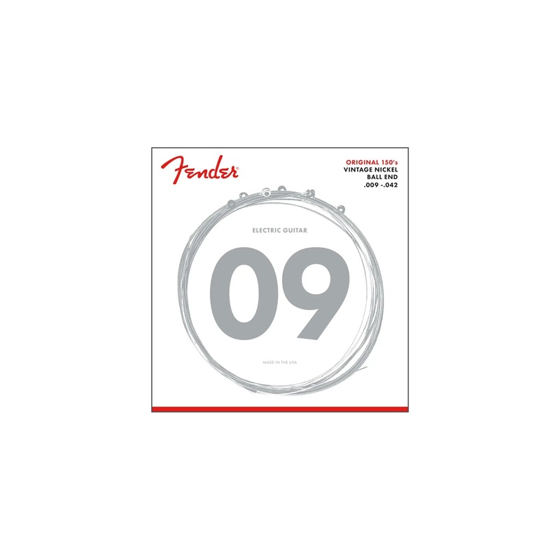 Fender Original 150 Guitar Strings, Pure Nickel Wound, Ball End, 150L .009-.042