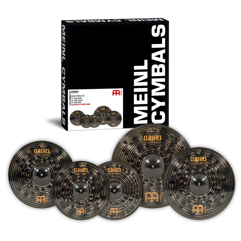 Meinl Classics Custom Dark Cymbal Set with Free 18" Crash B12 Bronze, Made in Germany (CCD460+18)