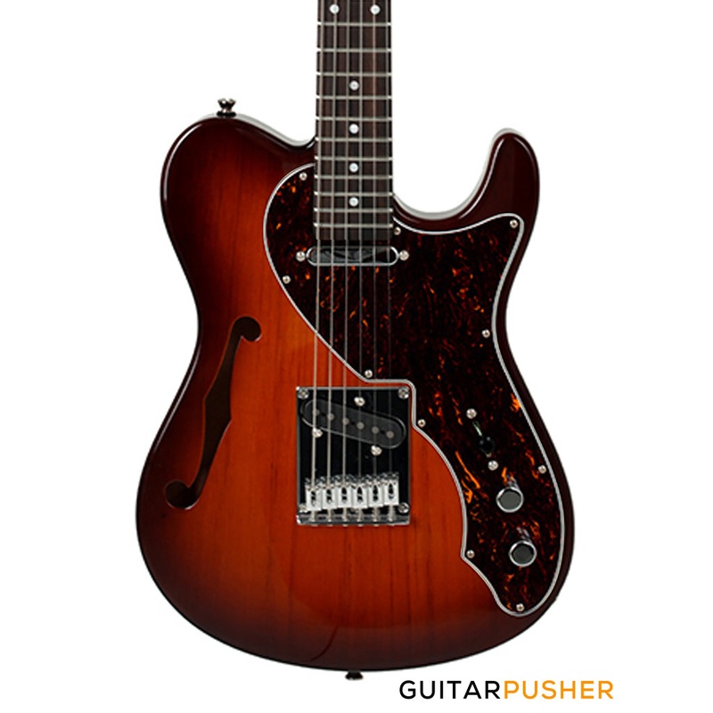 Tagima Brazil Series T-920 Semi-Hollow T-Style Electric Guitar (Honeyburst) Rosewood Fingerboard/Tortoise Pickguard