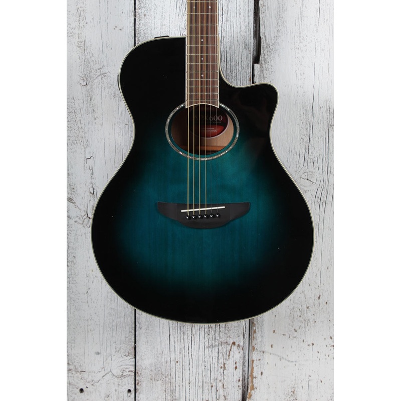 Yamaha APX600 Thinline Cutaway Acoustic Electric Guitar Oriental Blue Burst