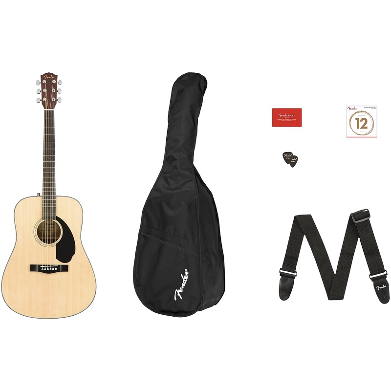 Fender CD-60S Dreadnought Acoustic Guitar Pack V2 Natural
