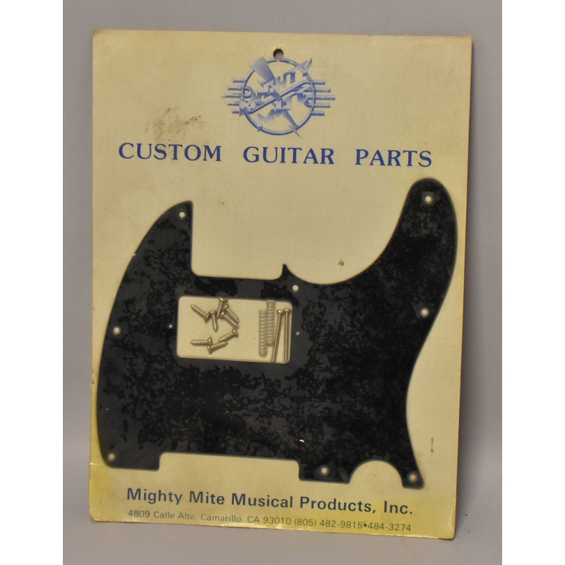 1980s Mighty Mite T-Style Humbucker Pickguard Sealed 1-Ply Black NOS