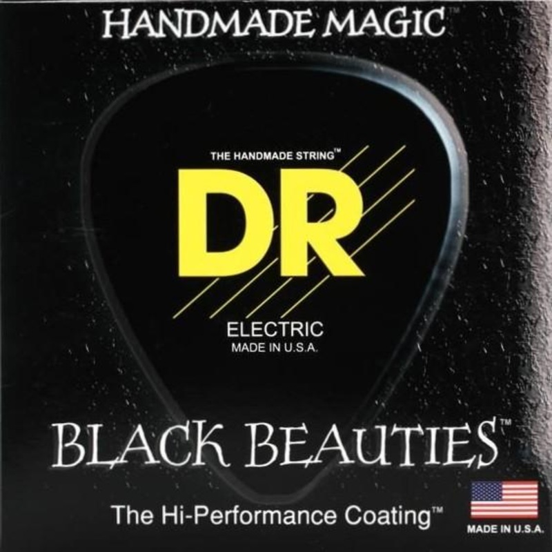 DR Black Beauties 4-String Black Stainless Bass Guitar Strings with K3