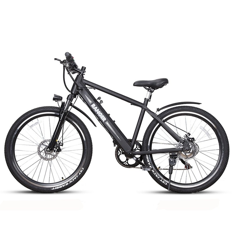 2026 Nakto RANGER Premium 26" 6 Speed Lithium Electric Mountain Bike Matte Black