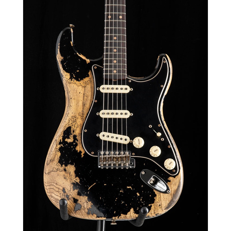 Used Fender Custom Shop Poblano Stratocaster Super Heavy Relic Aged Black LTD