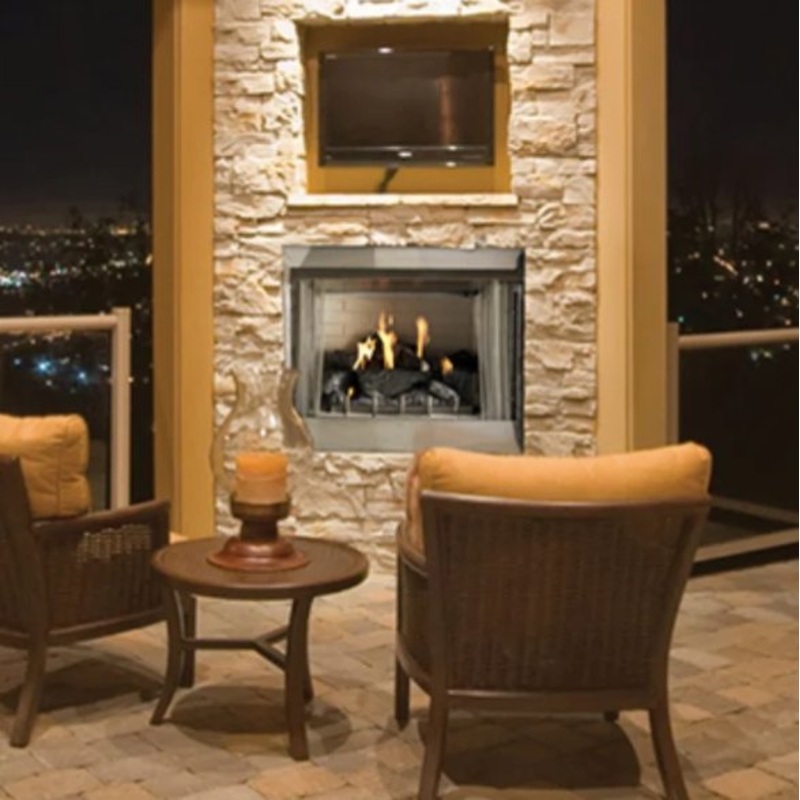 Empire OP36FP 36" Carol Rose Coastal Premium Vent-Free Outdoor Gas Fireplace