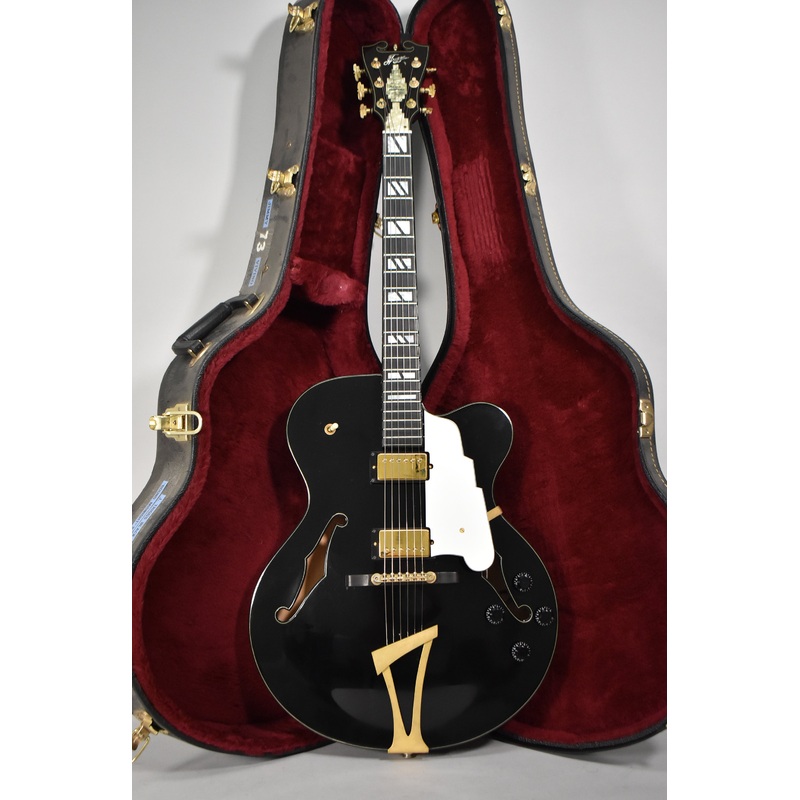1993 Jim Triggs Round Midnight Thinline Archtop Black Finish w/OHSC