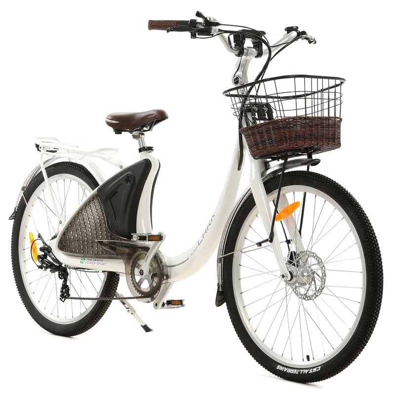 2026 Ecotric LARK 26" 500W 36V 10Ah 7 Speed Electric Bike White