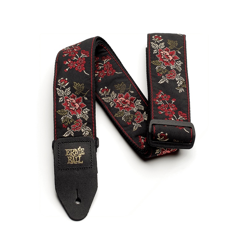 Ernie Ball Classic Jacquard Guitar Strap/Bass Strap Red Rose
